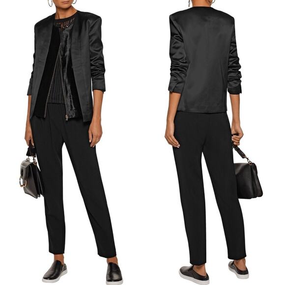 NWT J Brand Greville Calf Hair Satin Jacket Size 4 - Picture 1 of 12